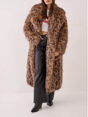 Nasty Gal Faux Fur Longline Coat